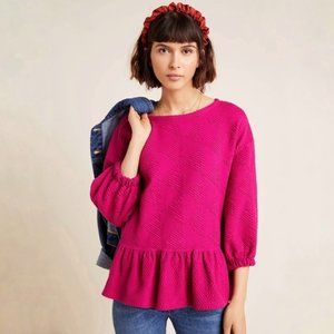 NWT Anthropologie Mikayla Peplum Top (pink)
